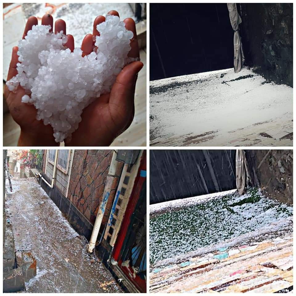 البرد يغطي مناطق عديدة من محافظة تعز “صورة “