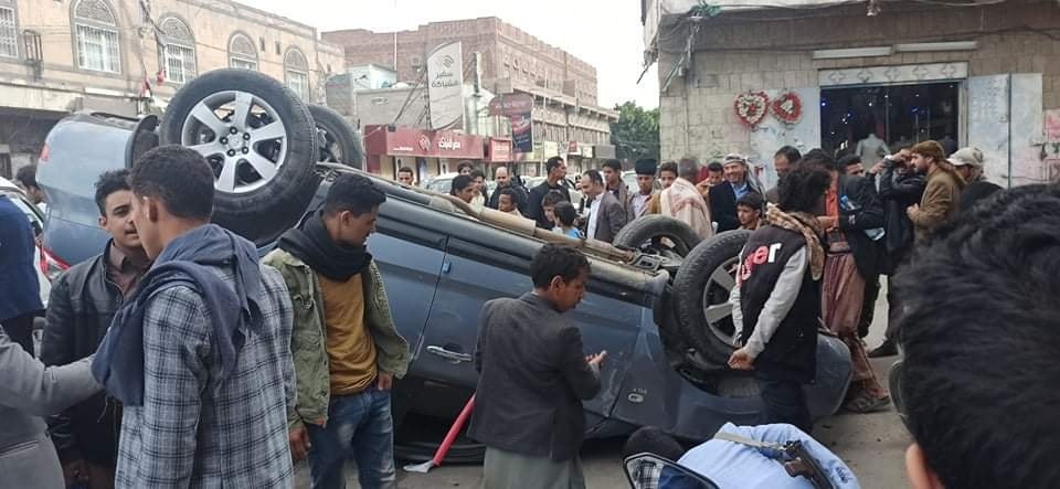 حادث مروري مروع بشارع كلية الشرطة بالعاصمة صنعاء “صورة”
