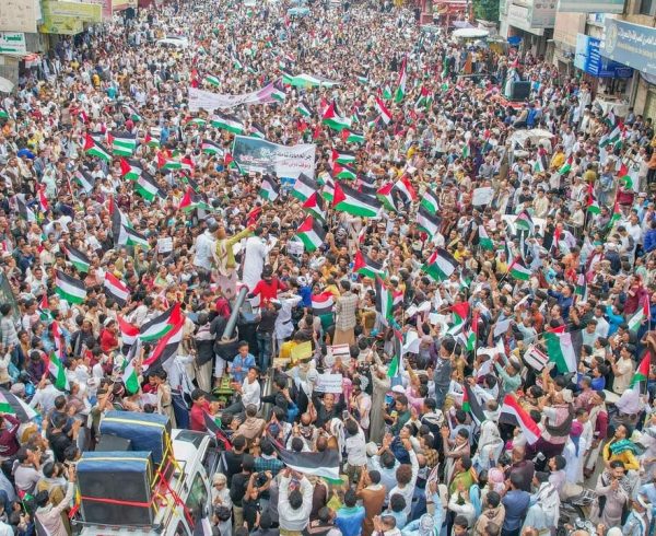 مظاهرات في عدة محافظات يمنية نصرة لفلسطين وتنديداً بجرائم العدوان الصهيوني في غزة